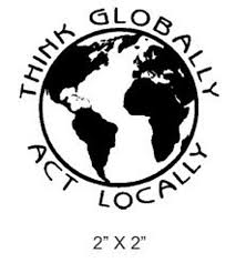 Think Globally Act Locally Rubber Stamp