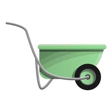Farm Green Wheelbarrow Icon Cartoon Of