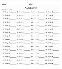 7th Grade Algebra Worksheet Templates