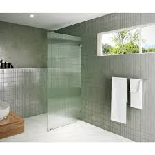 Glass Warehouse 36 X 78 Frameless Shower Door Single Fixed Panel Fluted Frosted Brushed Nickel