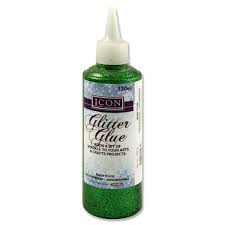 Icon 120ml Glitter Glue Green Abc