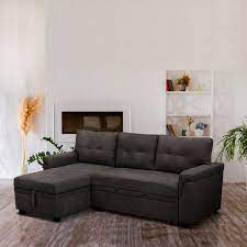 Jenny Reversible Sleeper Sectional Sofa Storage Chaise By Naomi Home Color Espresso Fabric Velvet