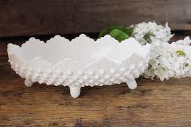 Vintage Fenton Hobnail Milk Glass Candy