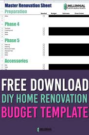 Free Home Renovation Budget Template