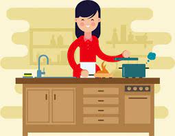 Cooking Work Background Housewife Icon