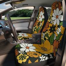 Hippie Car Seat Cover Flower Pattern