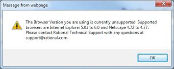 unsupported browser error