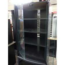 Black Stereo Cabinet With Glass Doors