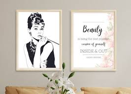 Set Of 2 Prints Audrey Hepburn Wall Art