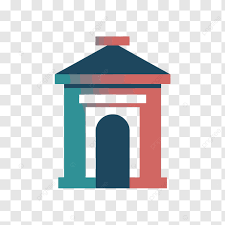 An Old Building Icon In A Blue Vector