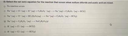 Sodium Chloride And Acetic Acid