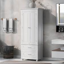 Wood Freestanding Linen Cabinet