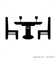 Dining Table Set Icon Stock