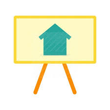 Drawing Of House Flat Multicolor Icon