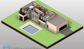 L Shaped Floor Plan 2 Story Flat Roof House