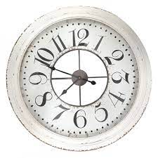 White Distressed Wall Clock