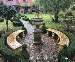 Double Curved Stone Garden Bench Seat