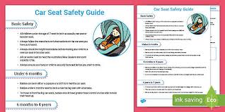 Car Seat Safety Information Guide