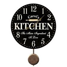 Personalized Kitchen Wall Clock Black