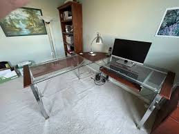 Mezza Collection Glass L Desk