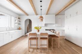 white shiplap kitchen ceiling design ideas