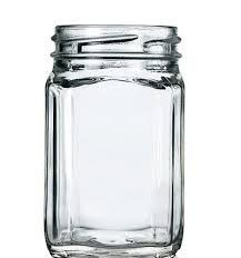 Glass Square Victorian Jar Clear 6 Oz