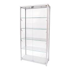 Tall Glass Display Case With Two Doors