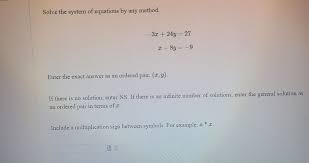 Answered Solve The System Of Equations