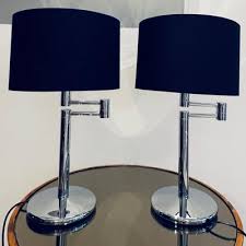 American Swing Arm Chrome Table Lamps