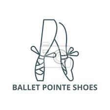 Ballet Pointe Shoes Line Icon Vector
