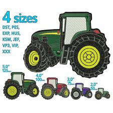 Farm Tractor Embroidery Design 4 Sizes
