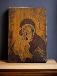 Hand Painted Orthodox Icon Old Wood