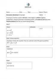 Kinematics Worksheet 1 And 2 Answer Key