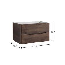 Fresca Fcb9032rw I 32 Inch Tuscany Wall Hung Single Sink Bathroom Vanity With Integrated Sink Rosewood