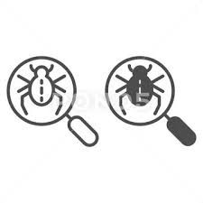 Bug Searching Line And Glyph Icon
