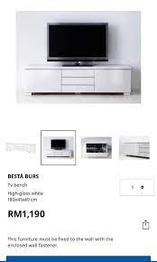 Ikea Besta Burs White Tv Rack With