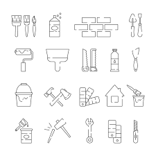 Carpentry Tool Icons House Renovate