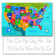 Personalized Childrens Usa Map Placemat