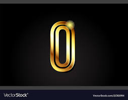 Gold Number 0 Zero Logo Icon Design