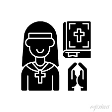 Clergy Black Glyph Icon Spiritual