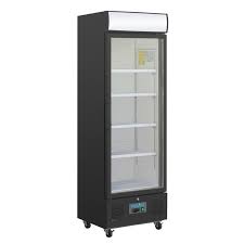 Single Glass Door Black Display Fridge