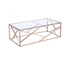 Geo Rose Gold Coffee Table Lux Lounge