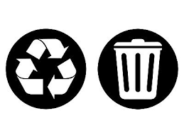 Two Pack Recycling Symbol Trash Can