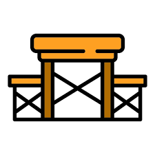 Picnic Table Chair Icon Outline Vector