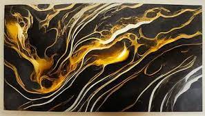 Luxury Abstract Gold Black White Fluid