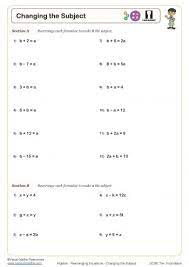 Rearranging Equations Worksheets