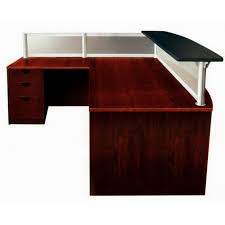 L Shape Reception Desk With Frosted Glass