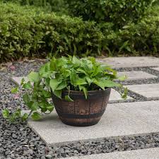 Half Barrel Flower Garden Planter Bowl