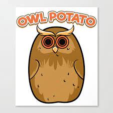 Bird Potato Owl Canvas Print