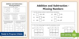 Addition And Subtraction Missing